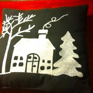 black and white pillow
